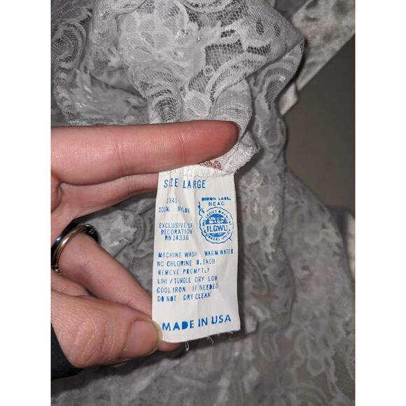 Vintage white Lace Short Sleeve cardigan Robe large - Picture 3 of 5